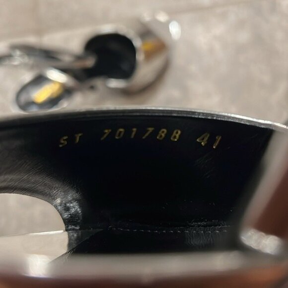 Saint Laurent Jodie Platform Sandals in Metallic Silver, Size 41 NEW +2 DustBags - Picture 11 of 16